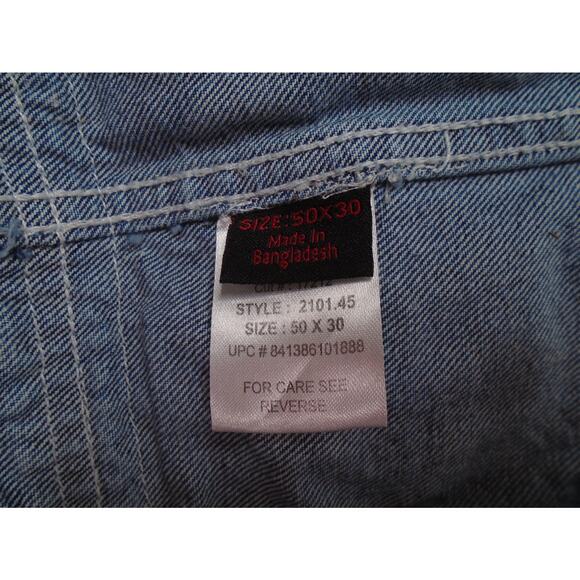 Five Brothers Carpenter Bib Overalls Mens 50x30 Blue Denim Workwear Carpenter - Picture 10 of 14